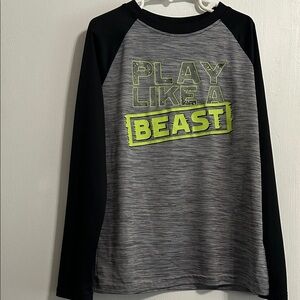 BCG Kids Raglan Shirt - Gray and Black with Neon Green